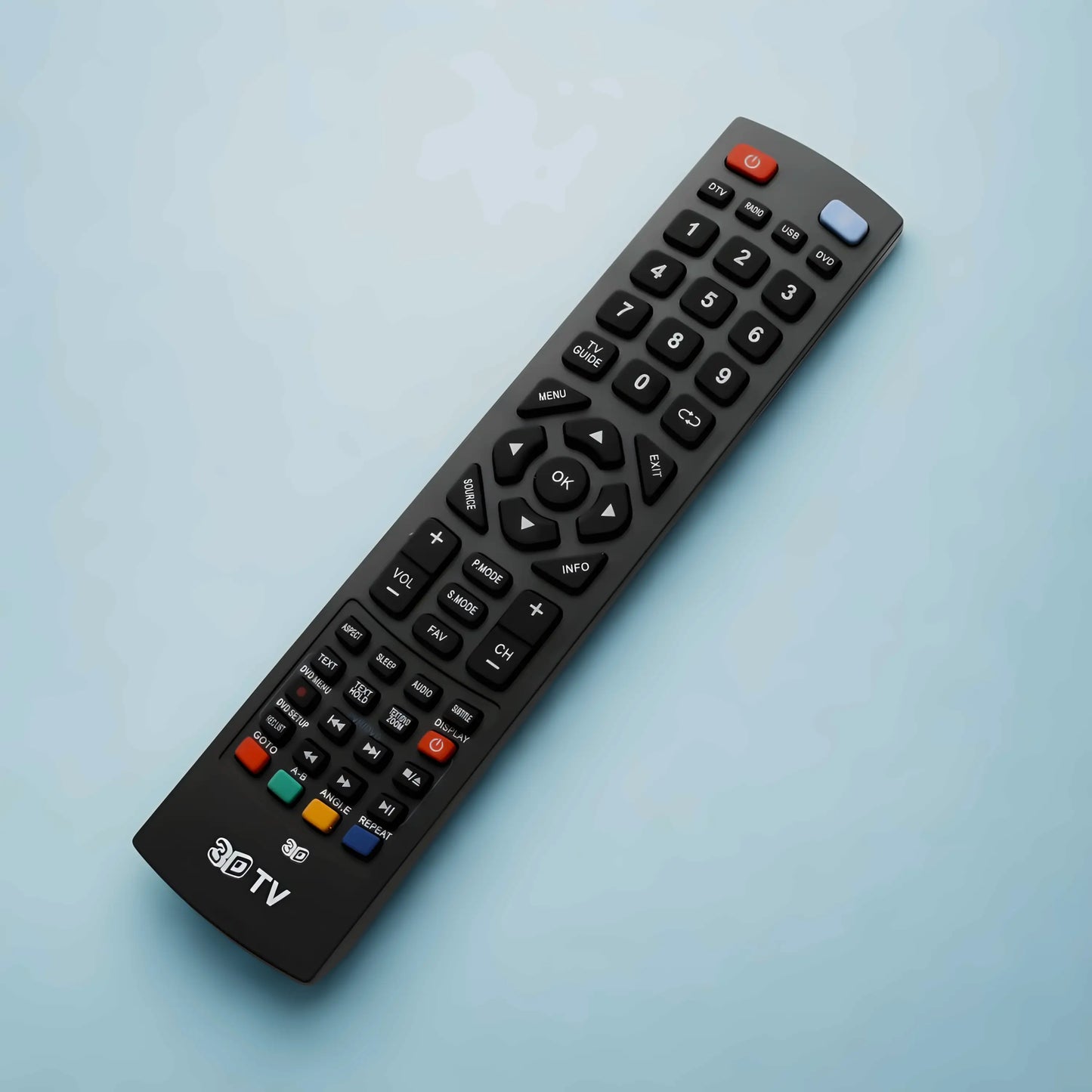 Original Blaupunkt BLA40-133 TV Fernbedienung Komplettansicht - Ersatz Remote mit 3D Funktion, Farbtasten rot grün gelb blau, TV Guide und allen Basisfunktionen für Blaupunkt Smart LED LCD TV