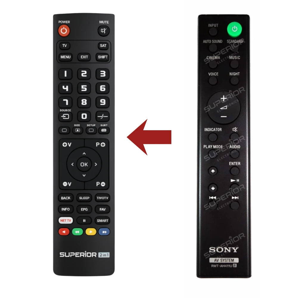 Ersatz Fernbedienung RMT-AH411U für die Sony HT-S100F Soundbar.
