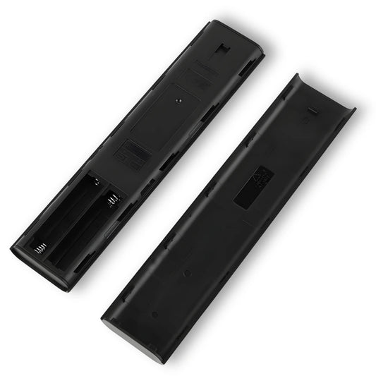 Geöffnetes Batteriefach der Ersatzfernbedienung BN59-01265A, das den Innenraum zeigt.