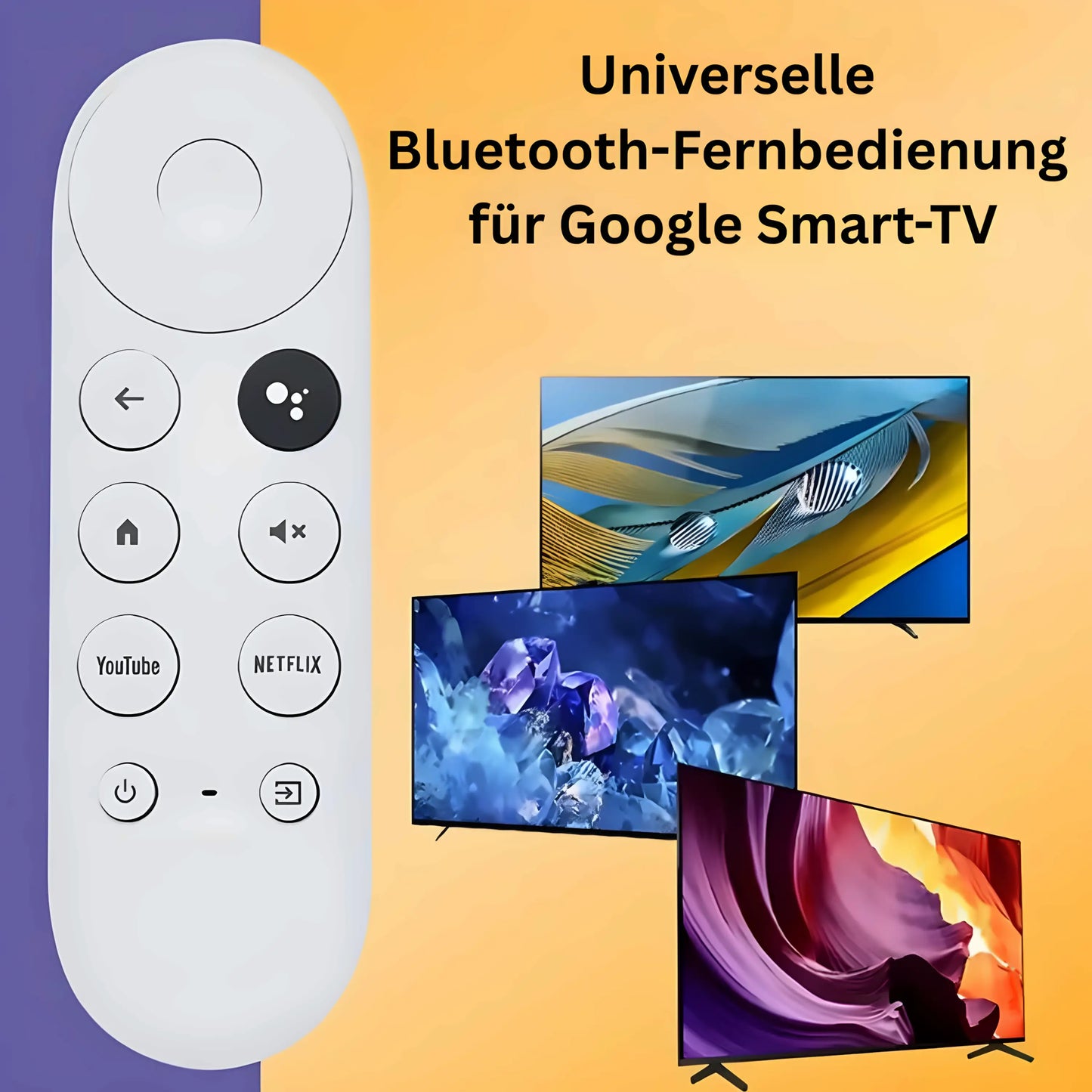 Universelle Bluetooth-Ersatzfernbedienung G9N9N für Google Chromecast 4K HD & TV Streamer – kompatibel mit Google Smart-TV, Netflix und YouTube-Tasten