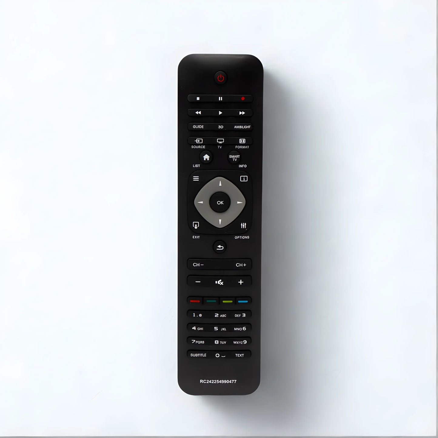 Ersatzfernbedienung für Philips RC242254990477 von vorne.