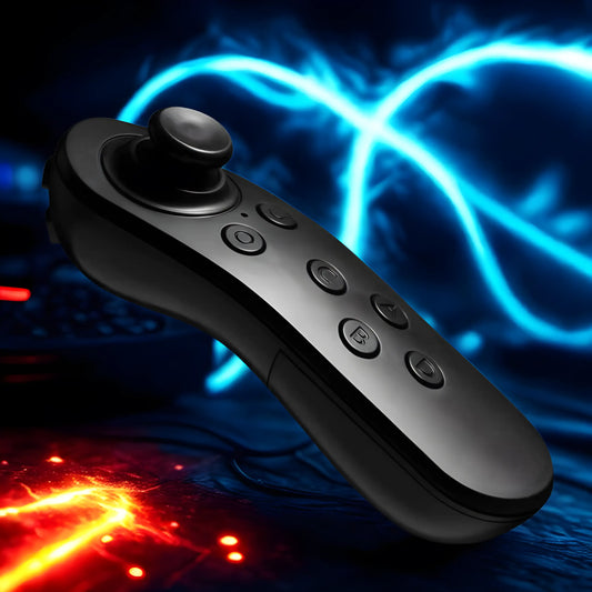Schwarzer VR Bluetooth Gamepad Controller – kompatibel mit Android, iOS, PC, Smartphone und VR-Brillen – ergonomisches Design mit Steuerknüppel und Funktionstasten für präzises Gaming-Erlebnis