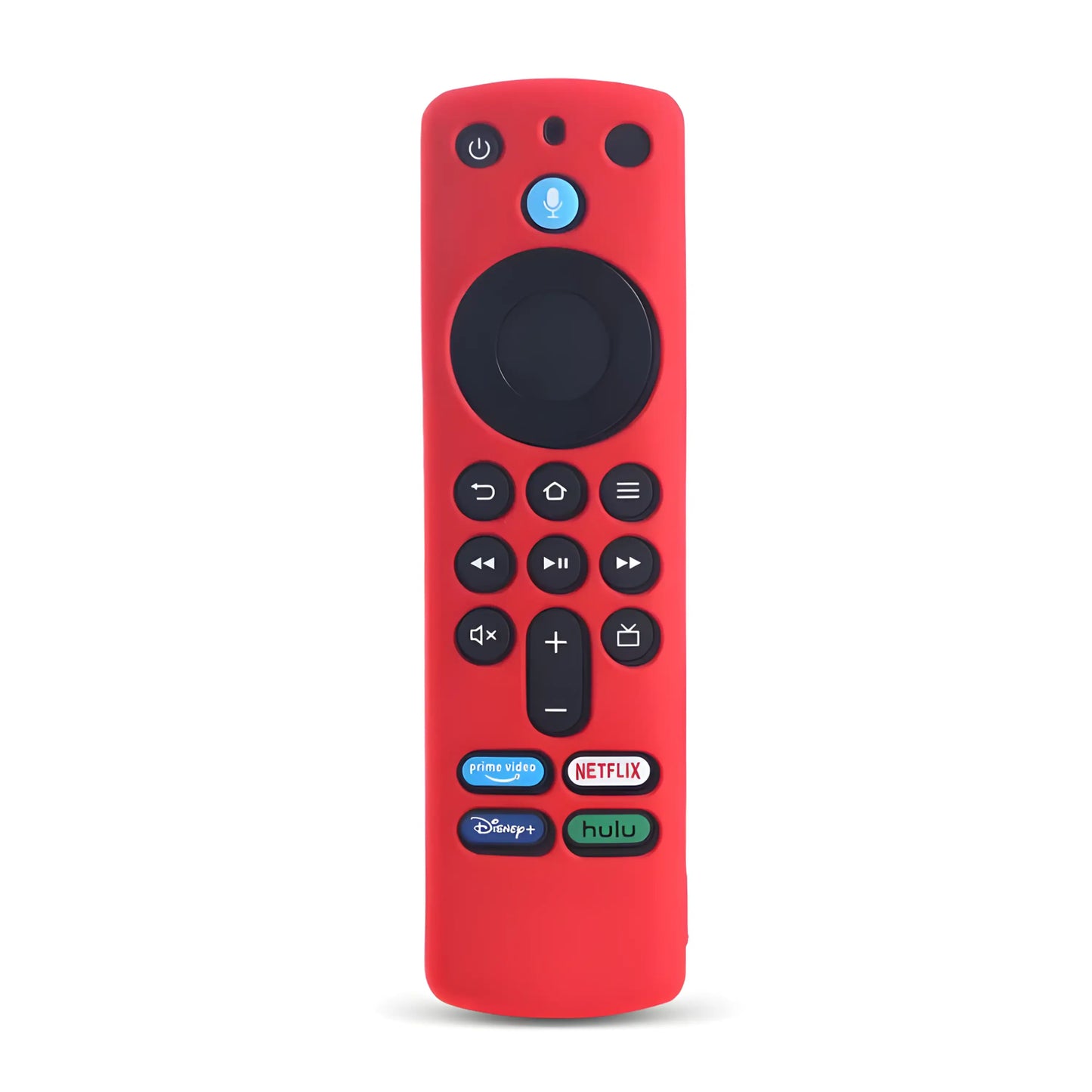 Rote Silikonhülle für die Amazon Fire TV Stick 4K Max Fernbedienung. Stoßfeste Schutzhülle mit präzisen Ausschnitten für Streaming-Tasten wie Netflix und Disney+.