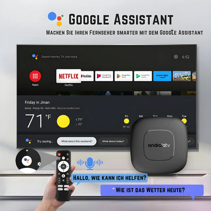 Google Assistant Sprachsteuerung Funktion der Ersatz Fernbedienung für Android TV Box Mortal Q1S.