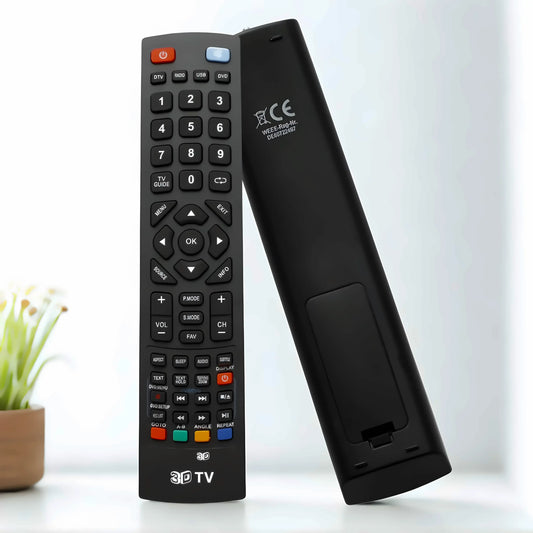 Blaupunkt BLA40-133 Ersatz Fernbedienung für 3D TV - Vorder- und Rückseite mit CE-Kennzeichnung und Batteriefach, kompatibel mit Blaupunkt LCD LED 3D Smart TV Modellen, keine Programmierung erforderlich