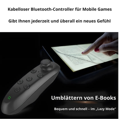 Kabelloser Bluetooth-Controller für Mobile Games und E-Books – vielseitiger VR Gamepad mit Joystick für Smartphone, Tablet und PC, ideal zum Spielen oder Seitenblättern