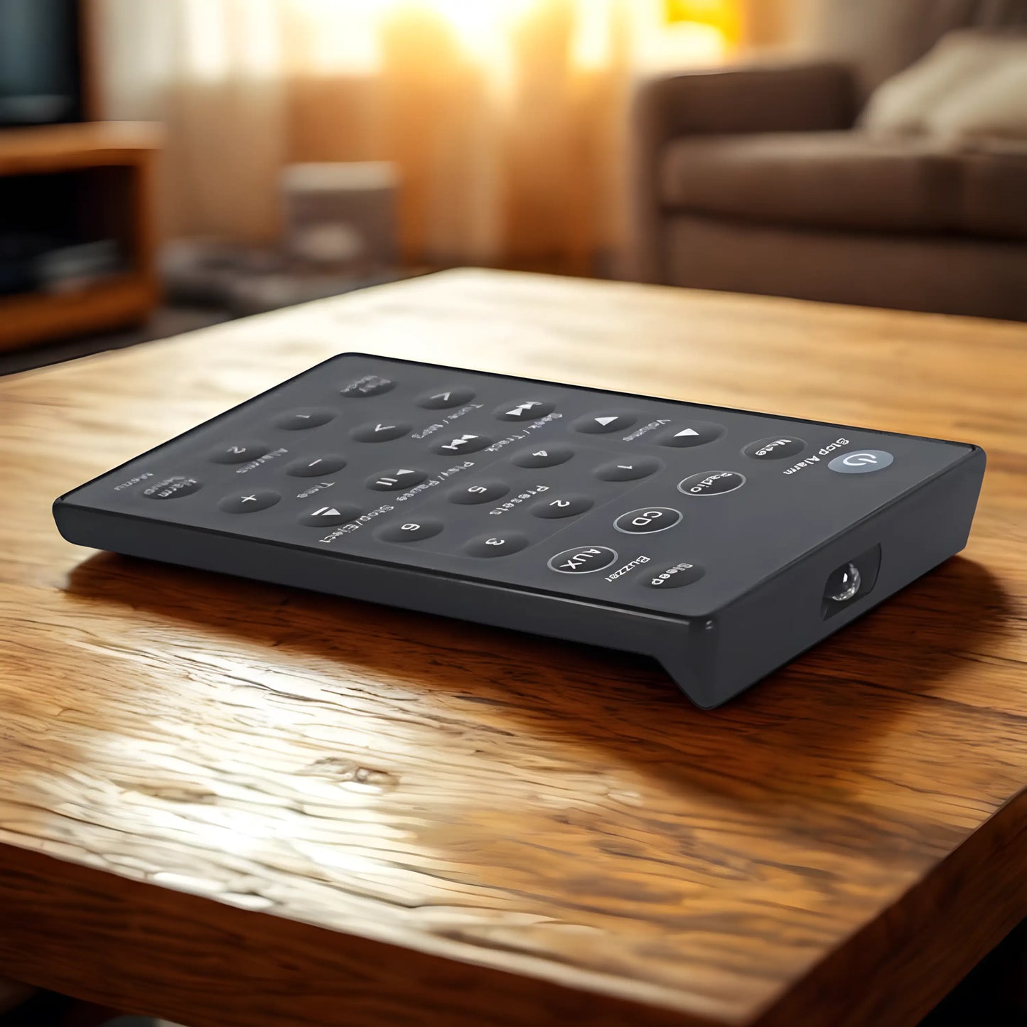 Bose Wave Ersatzfernbedienung AWRCC1 AWRCC4 Music System I-V im Wohnzimmer auf Holztisch