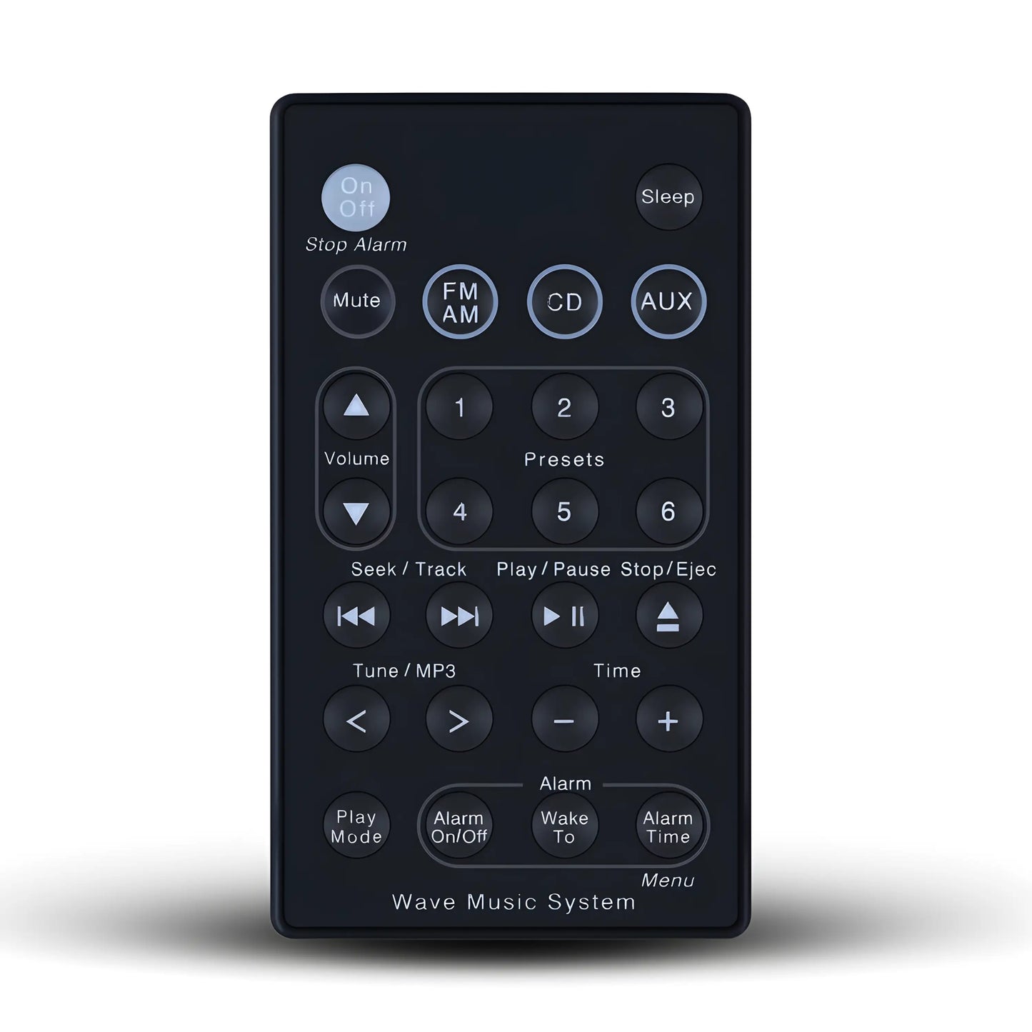 Bose Wave Ersatzfernbedienung AWRCC1 AWRCC2 AWRCC3 AWRCC4 für Music System I-V schwarz mit allen Funktionstasten