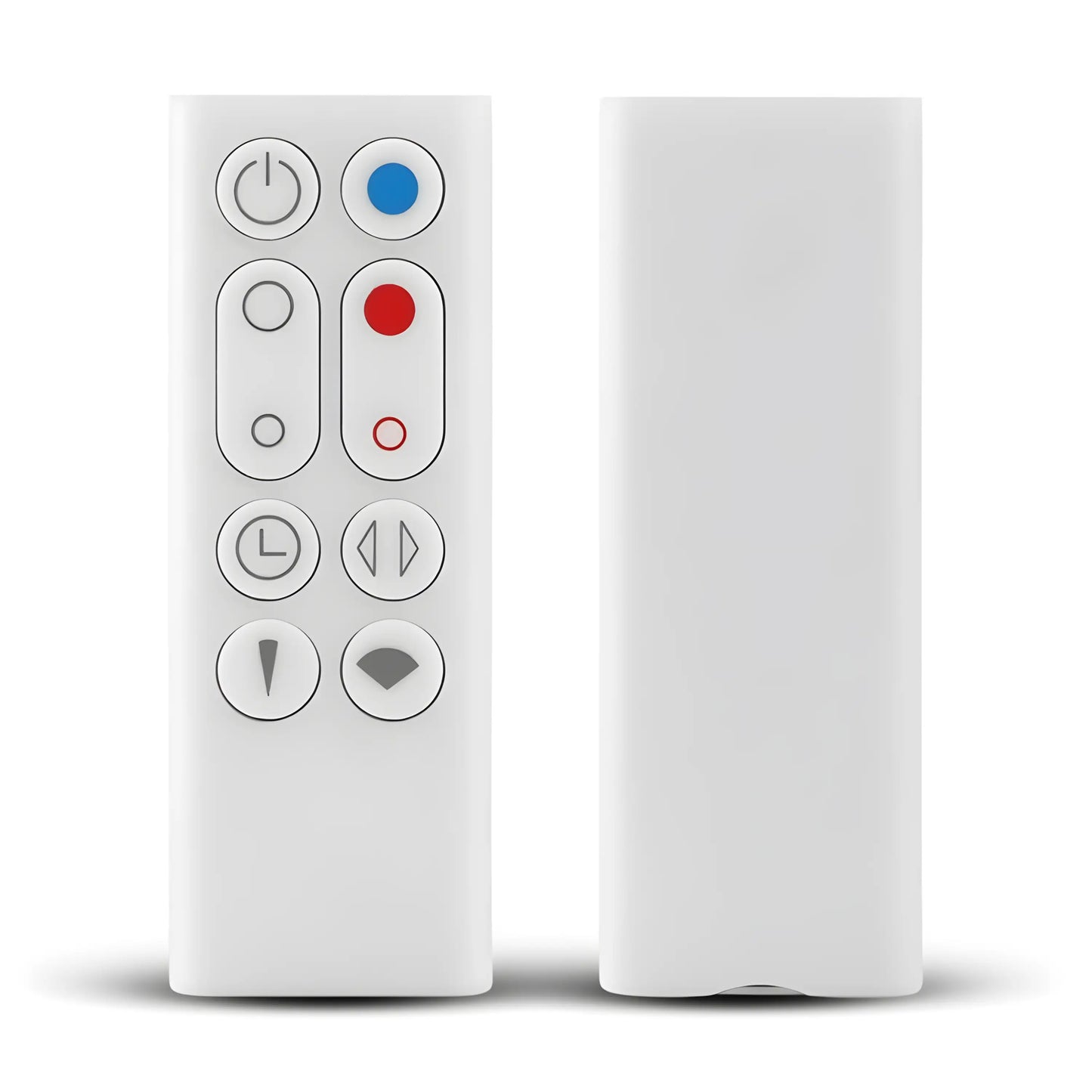 Dyson AM09 AM10 Ersatz Fernbedienung Vorder- und Rückansicht. Geeignet für Hot+Cool Heizlüfter.