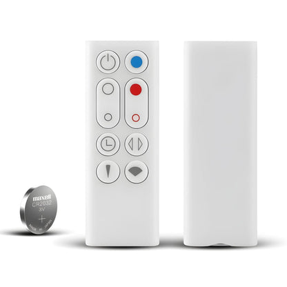Dyson AM09 AM10 Ersatz Fernbedienung mit Vorder- und Rückseite. Benötigt eine CR2032 Knopfbatterie.