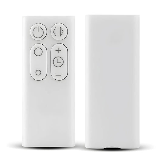 Vorder- und Rückansicht der Dyson Ersatzfernbedienung in Weiß – kompatibel mit AM06, AM07, AM08 und AM11 Cool & Pure Cool Ventilatoren und Luftreiniger