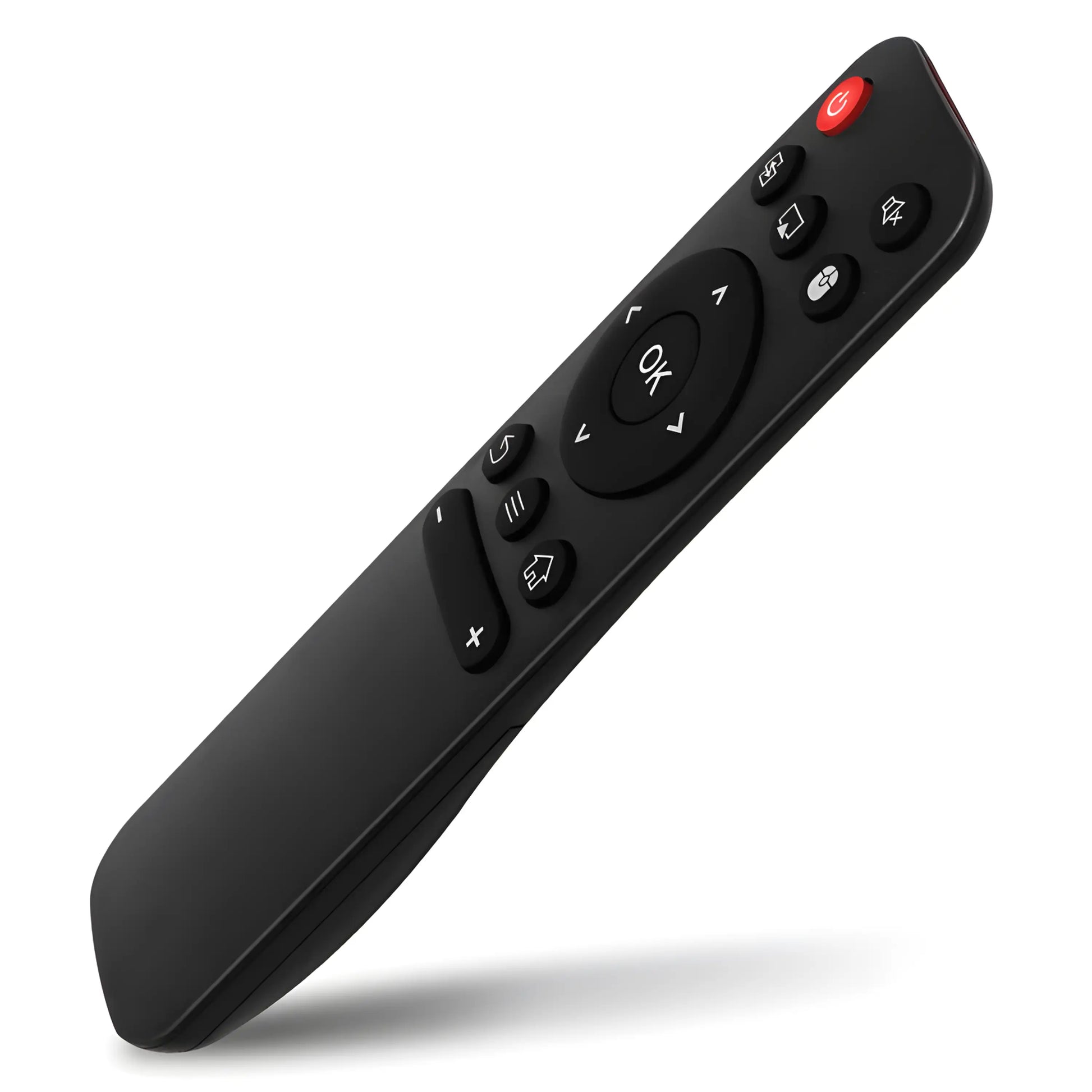 Hochwertige Ersatz Fernbedienung für HY300 HY320 HY300 PRO Projektor. Detaillierte Schrägansicht der Tasten und Bedienelemente. Direkt einsatzbereit ohne Programmierung.