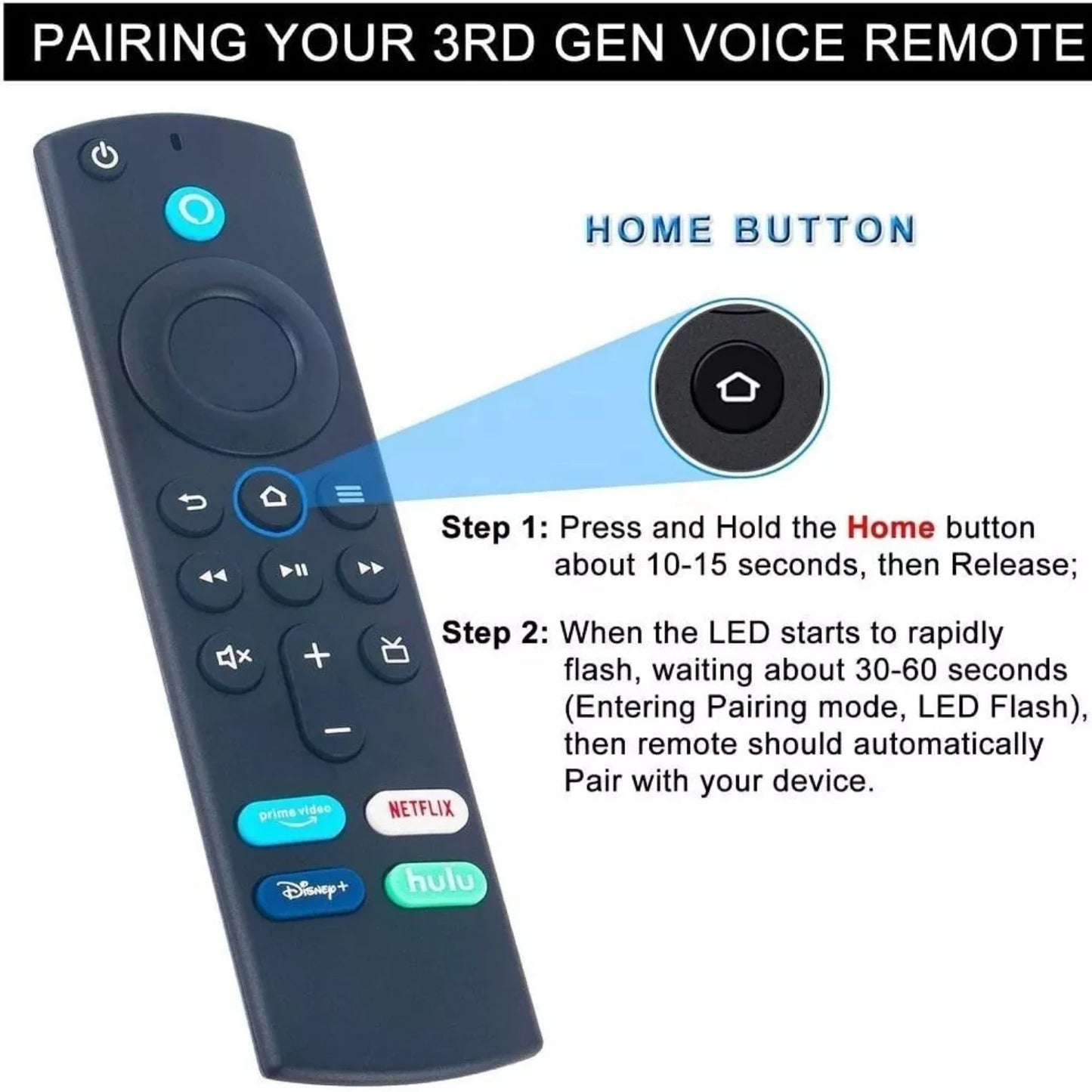 L5B83G Alexa Sprachfernbedienung für Amazon Fire TV - Ersatzfernbedienung für Fire TV Stick 2nd/3rd Gen, 4K und 4K Max Modelle