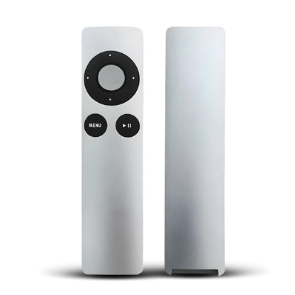 Apple TV Ersatzfernbedienung aus Aluminium mit Vorder- und Rückansicht – kompatibel mit Apple TV1, TV2, TV3 sowie Modellen A1294 und A1427