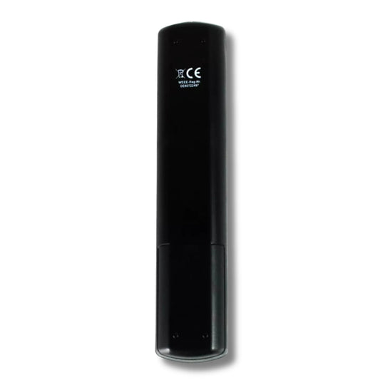 Die ergonomisch geformte Rückseite der robusten Ersatzfernbedienung, passend für Telefunken RC5118.