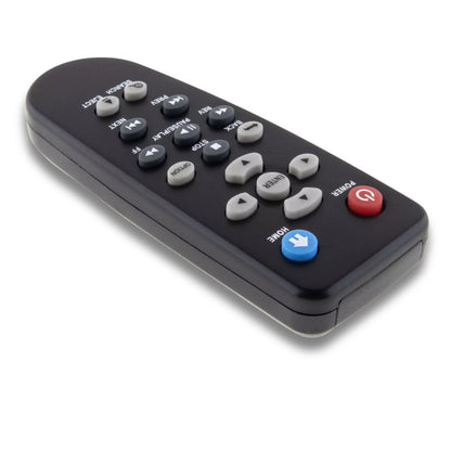 Die kompakte Ersatzfernbedienung für Western Digital WD TV Live Media Player aus schräger Perspektive.
