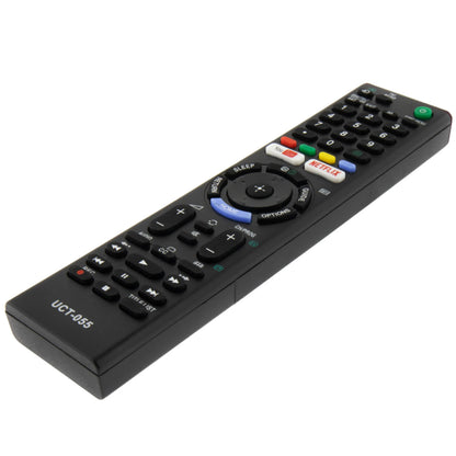 Schräge Ansicht der Sony Ersatzfernbedienung UCT-055, ideal für den schnellen Zugriff auf Streaming-Dienste.