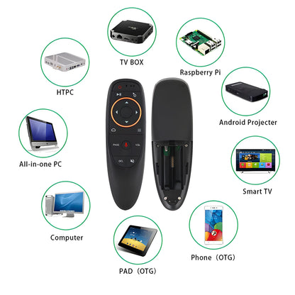 G10S Air Mouse Fernbedienung kompatibel mit Smart TV, Android TV Box, Raspberry Pi, HTPC, Projektor, PC, Tablet und Smartphone (OTG-Unterstützung)