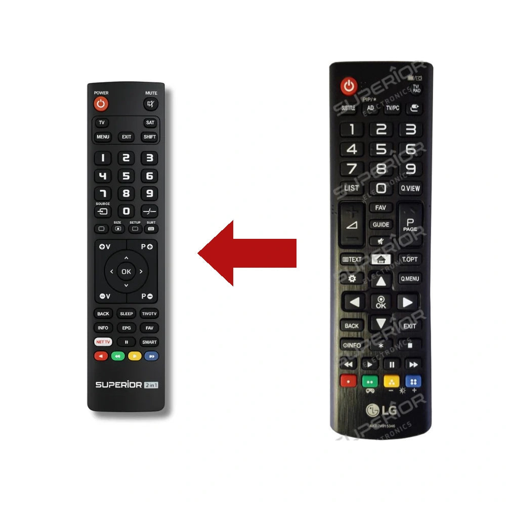 LG 28MT49S-PZ Ersatzfernbedienung Vergleich mit Original