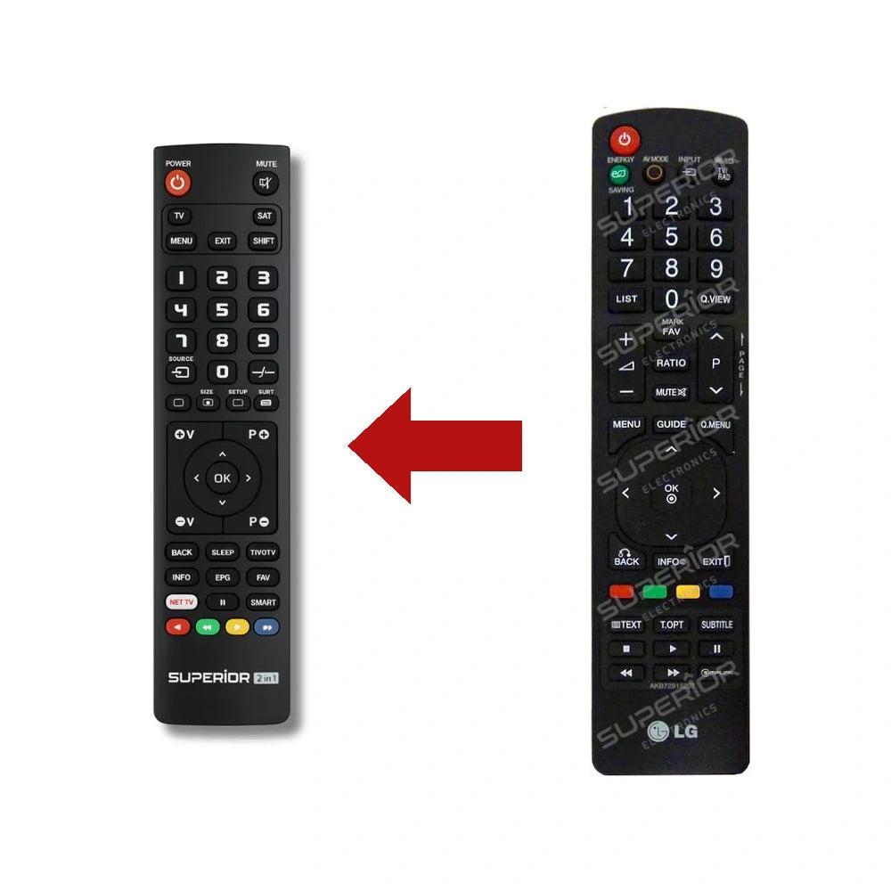 LG 32LD450-ZA Ersatzfernbedienung Vergleich mit Original