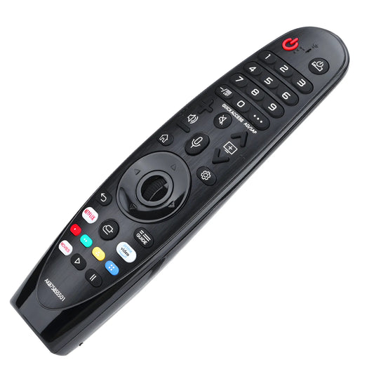 LG AN-MR18BA Magic Remote – elegante schwarze Ersatzfernbedienung mit Netflix- und Prime Video-Tasten sowie Sprachsteuerung