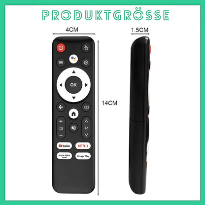 Mortal T1 Q1S Ersatzfernbedienung Abmessungen 14 cm Länge 4 cm Breite 1.5 cm Tiefe.