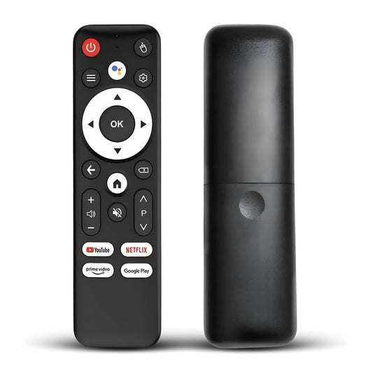 Bluetooth Sprachfernbedienung Vorder- und Rückseite für Mortal Android TV Box mit Google Assistant
