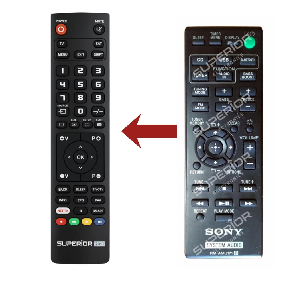 Ersatz Fernbedienung RM-AMU171 für die Sony CMT-BT60 Kompaktanlage.