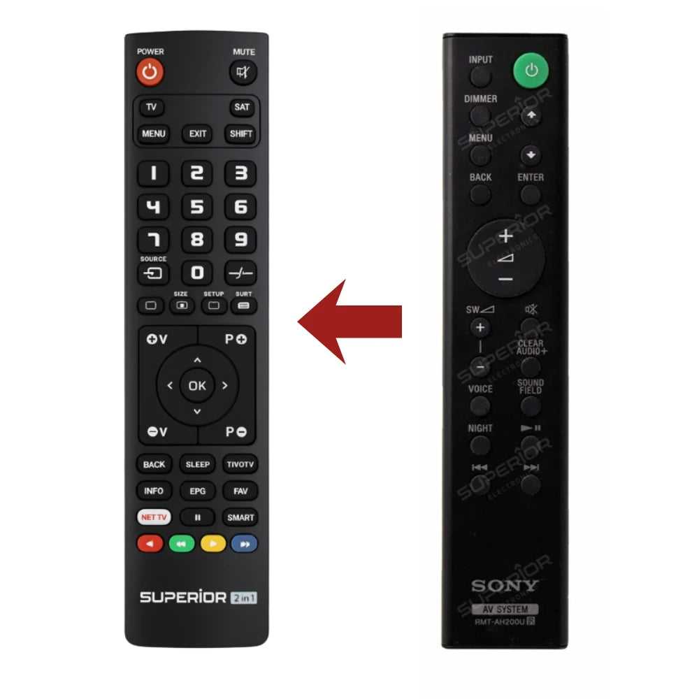 Ersatz Fernbedienung RMT-AH200U für das Sony HT-CT390 Heimkinosystem.