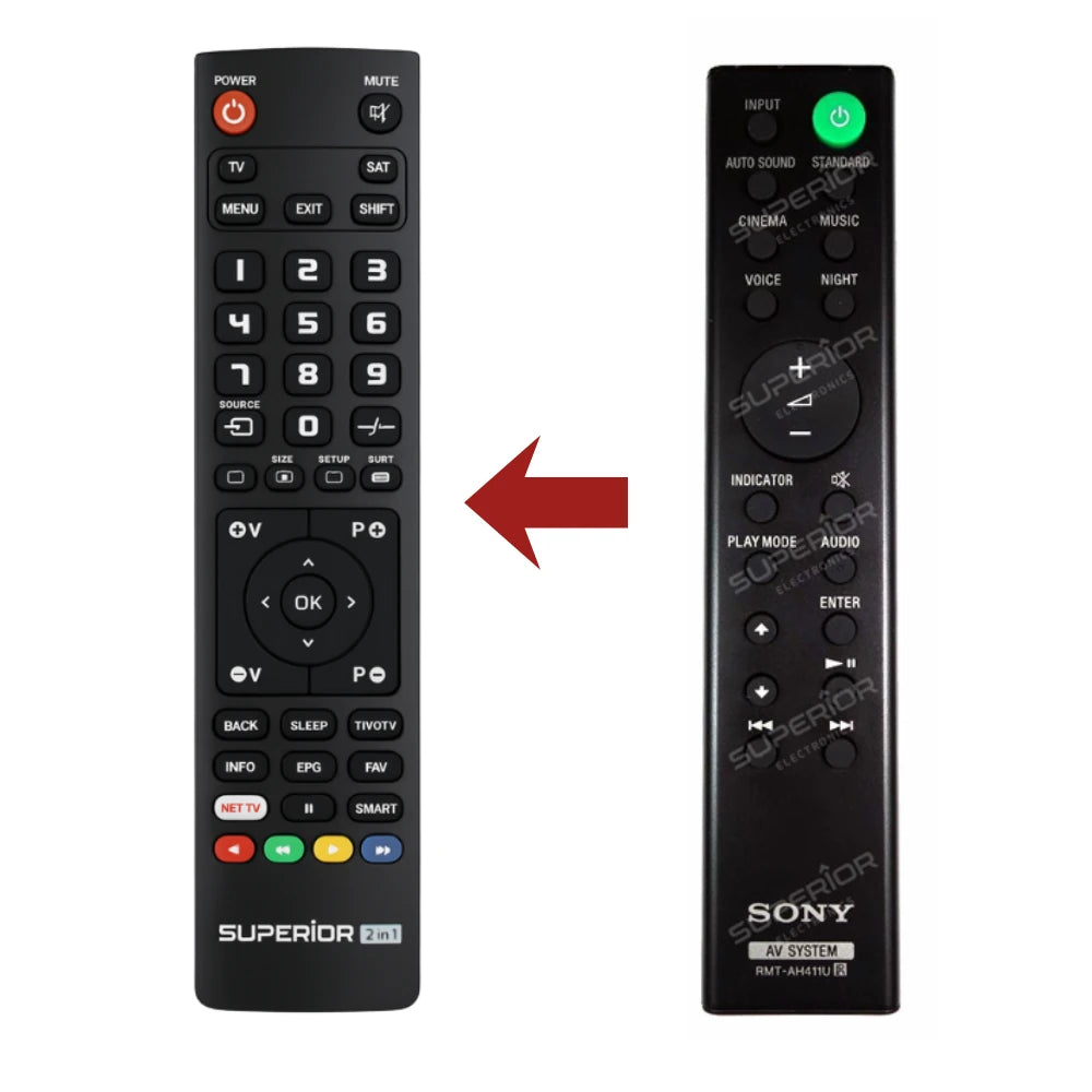 Ersatz Fernbedienung RMT-AH411U für die Sony HT-S100F Soundbar.