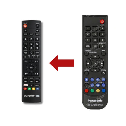 Panasonic DP-UB450 Ersatzfernbedienung Vergleich mit Original