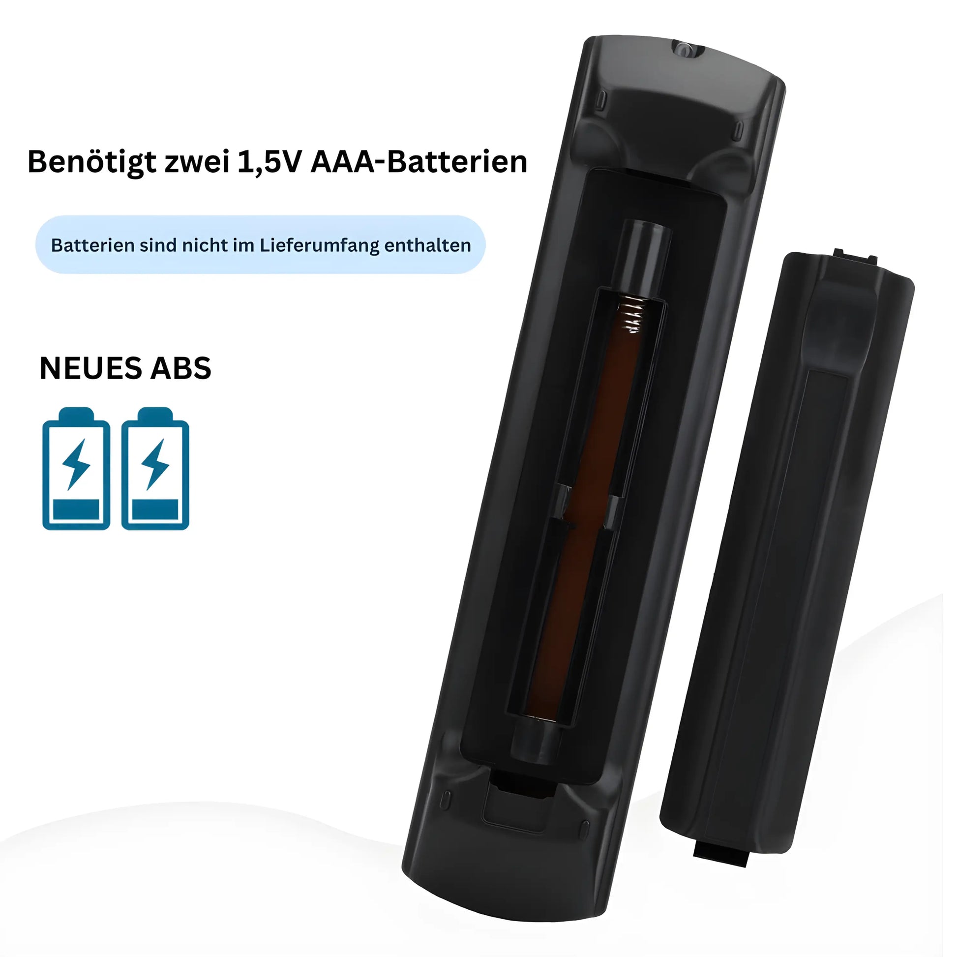 Panasonic Universal Ersatzfernbedienung Rückseite – benötigt zwei 1,5V AAA-Batterien, Gehäuse aus robustem ABS-Material