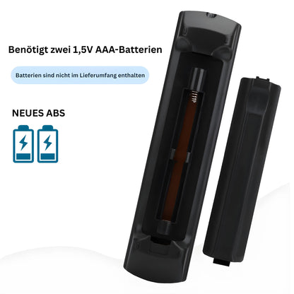 Panasonic Universal Ersatzfernbedienung Rückseite – benötigt zwei 1,5V AAA-Batterien, Gehäuse aus robustem ABS-Material