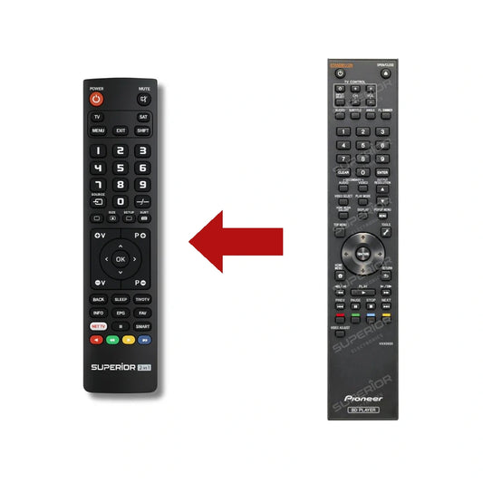 Pioneer BDP-LX91 Ersatzfernbedienung Vergleich mit Original