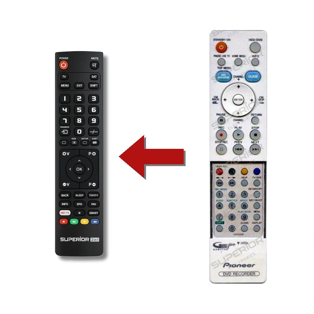 Pioneer DVR-545HX Ersatzfernbedienung im Vergleich