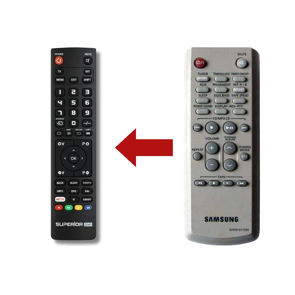 Samsung AH59-01159J Ersatzfernbedienung Vergleich mit Original