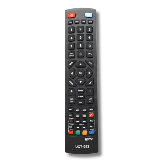 Das Tastenfeld der TV-Fernbedienung UCT-053, ein direkter Ersatz für Sharp LC-43CFE4142E.