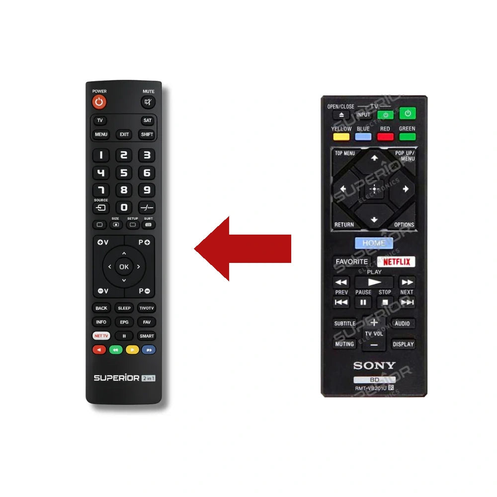 Sony BDP-S1700 Ersatzfernbedienung Vergleich mit Original