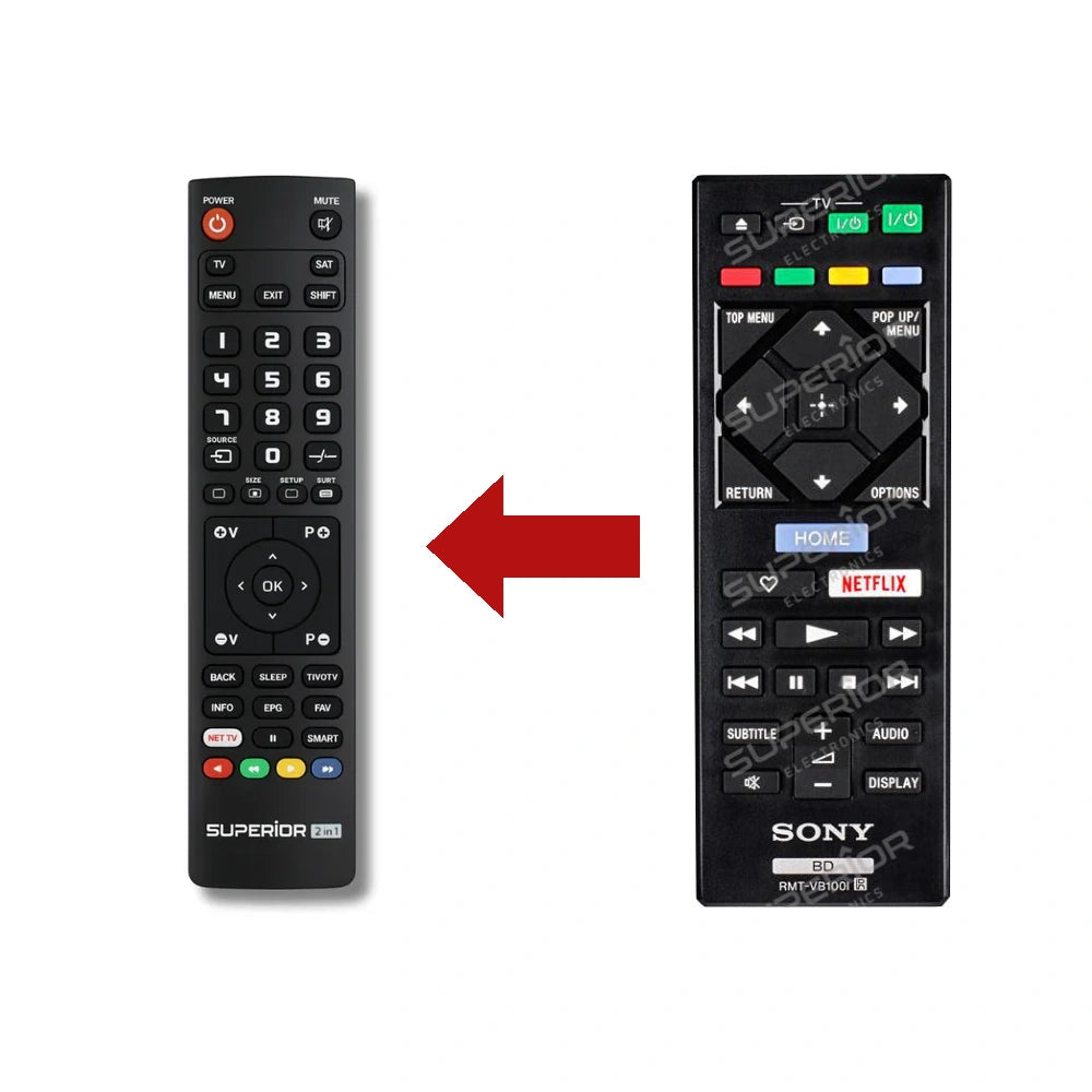 Sony BDP-S5500 Ersatzfernbedienung Vergleich mit Original