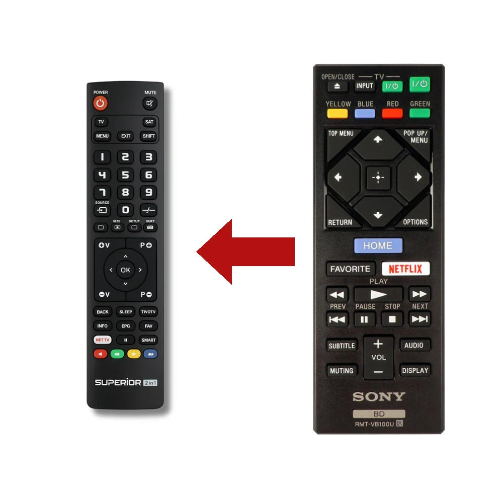 Sony BDP-S6500 Ersatzfernbedienung Vergleich mit Original