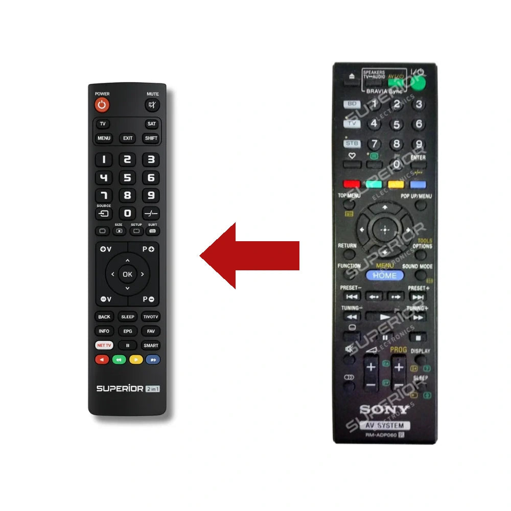 Sony BDV-L800 Ersatzfernbedienung Vergleich mit Original