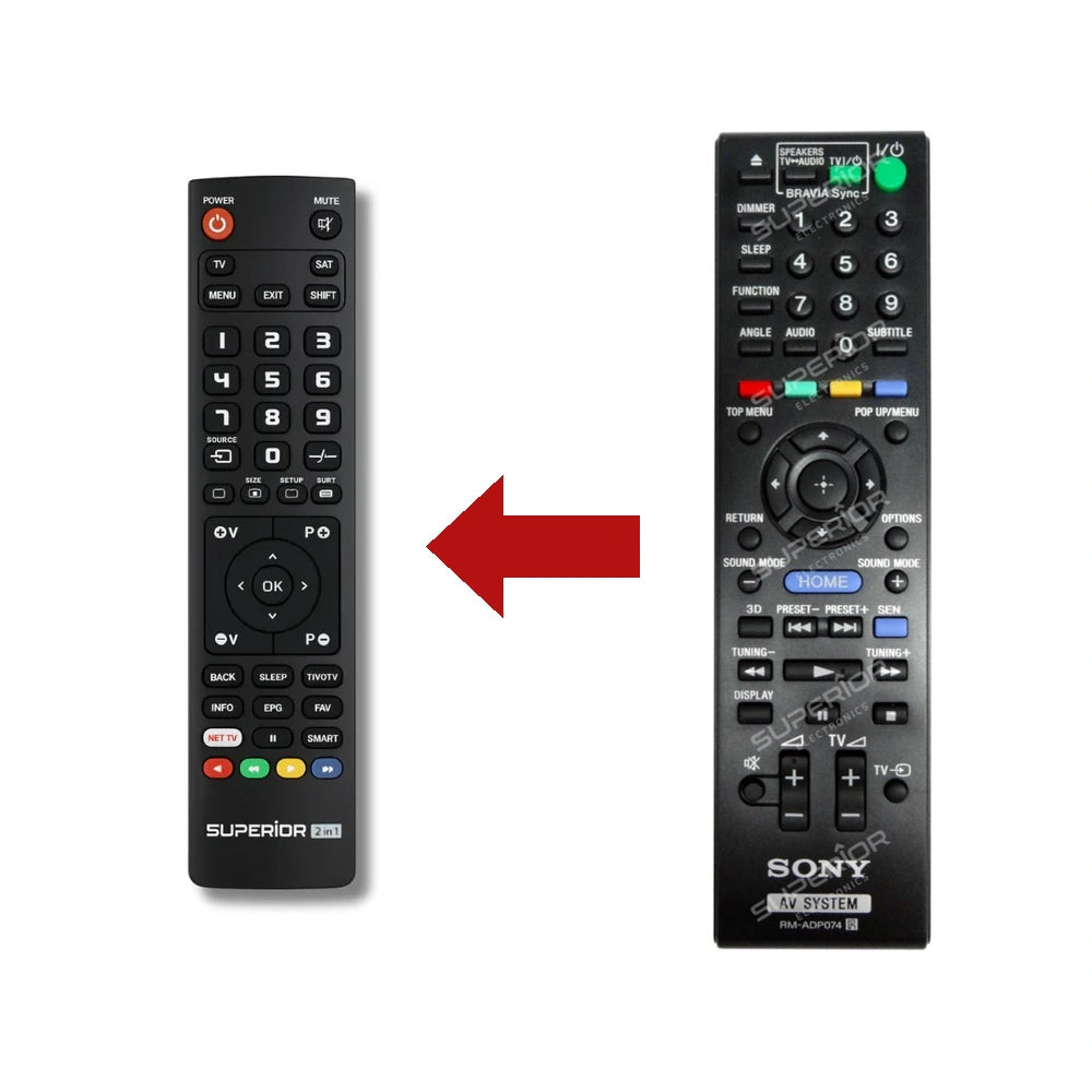 Sony BDV-N590 Ersatzfernbedienung Vergleich mit Original