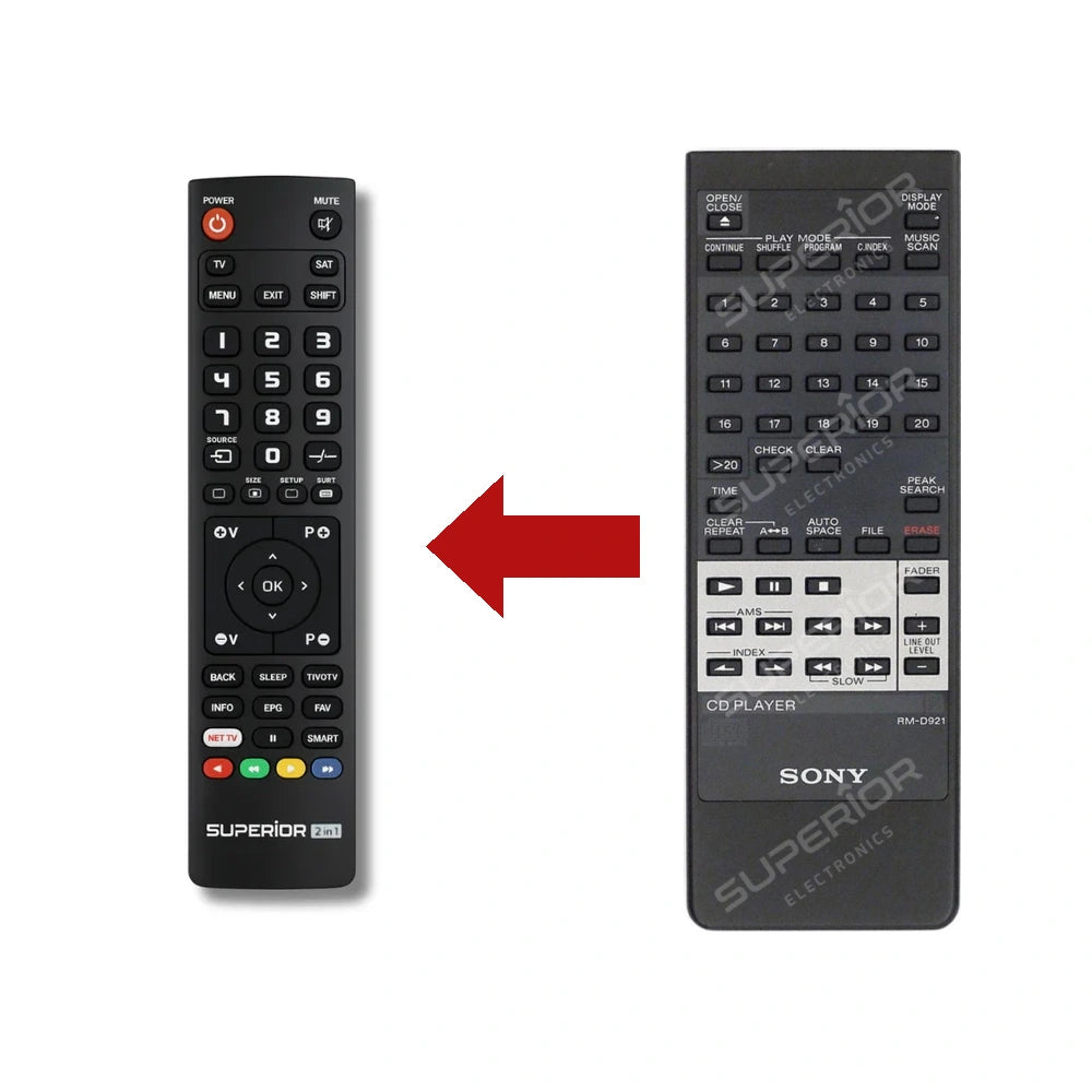 Sony CDP-XA5ES Ersatzfernbedienung Vergleich mit Original