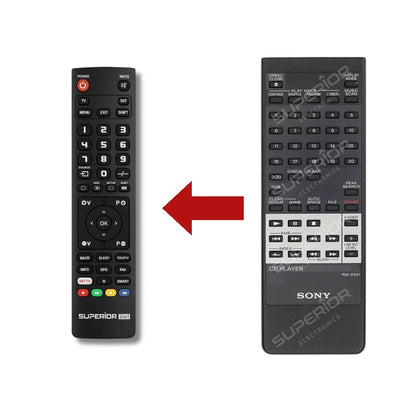 Sony CDP-XA5ES Ersatzfernbedienung Vergleich mit Original