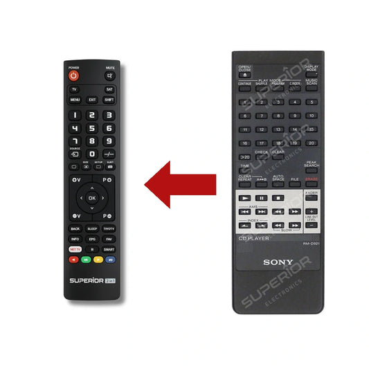 Sony CDP-XA5ES Ersatzfernbedienung Vergleich mit Original