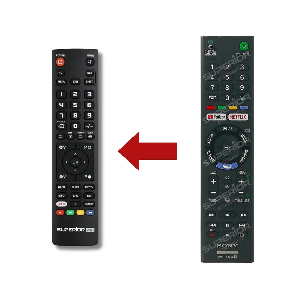 Sony KD-49XE7005 Ersatzfernbedienung Vergleich mit Original