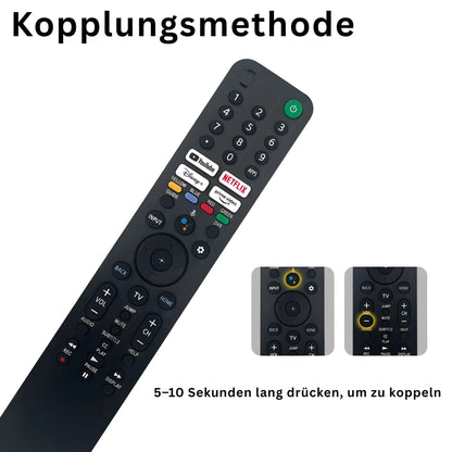 Sony RMF-TX520E Ersatzfernbedienung Kopplungsmethode – Bluetooth Verbindung durch langes Drücken der Tasten für 5–10 Sekunden, kompatibel mit Bravia Google TV 4K