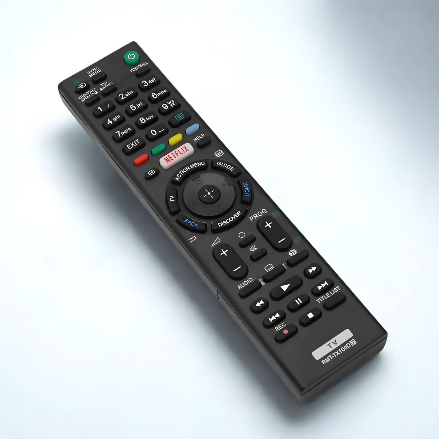 Sony RMT-TX100D Ersatzfernbedienung für Bravia Android Smart TVs – hochwertige schwarze Fernbedienung mit direkter Netflix-Taste und intuitiver Tastenanordnung