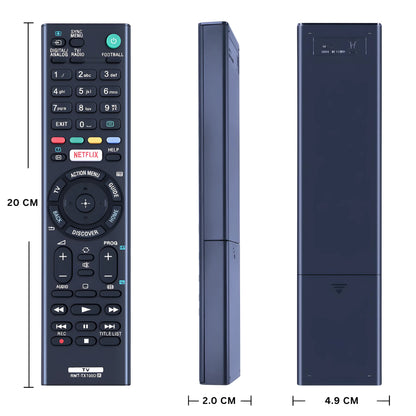 Sony RMT-TX100D Ersatzfernbedienung mit Maßangaben – 20 cm Länge, 4,9 cm Breite und 2,0 cm Tiefe, kompatibel mit Sony Smart und Bravia Fernsehern