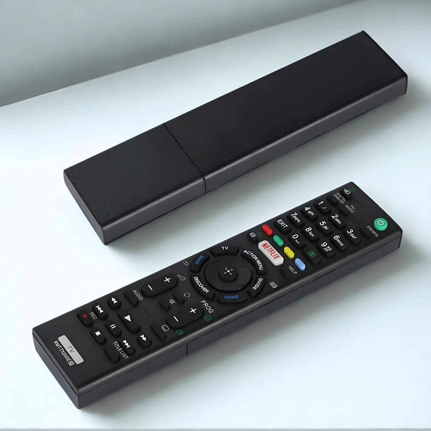 Sony RMT-TX200E Ersatzfernbedienung Vorder- und Rückseite – kompatibel mit Sony Bravia 4K HDR Android Fernsehern, mit ergonomischem Design und Netflix-Taste
